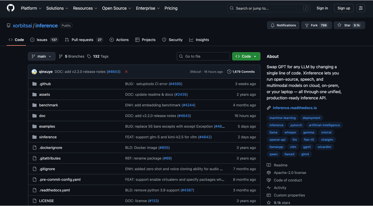 Xinference on GitHub